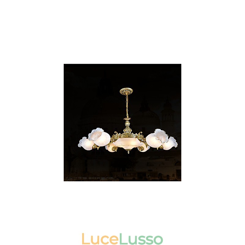 Lampadario in metallo bronzo retrò vintage classico tradizionale