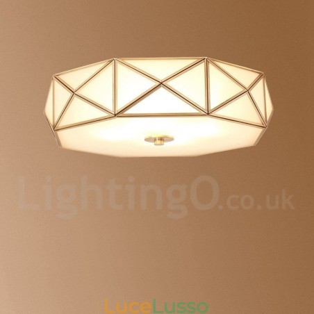 Lampada da soffitto a filo in ottone puro stile rustico nordico con paralume in vetro Lampada da soffitto a filo in ottone puro stile rustico nordico con paralume in vetro