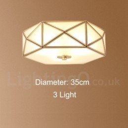 Lampada da soffitto a filo in ottone puro stile rustico nordico con paralume in vetro