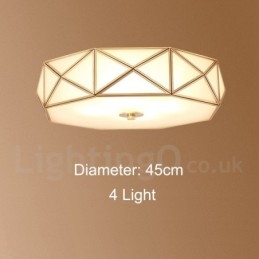 Lampada da soffitto a filo in ottone puro stile rustico nordico con paralume in vetro