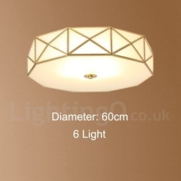 Lampada da soffitto a filo in ottone puro stile rustico nordico con paralume in vetro