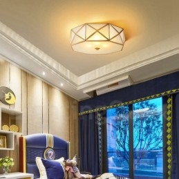 Lampada da soffitto a filo in ottone puro stile rustico nordico con paralume in vetro
