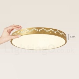 Lampada da soffitto rotonda in ottone puro, moderna, contemporanea, in stile nordico, con paralume in acrilico