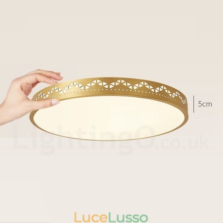 Lampada da soffitto rotonda in ottone puro, moderna, contemporanea, in stile nordico, con paralume in acrilico Lampada da soffitto rotonda in ottone puro, moderna, contemporanea, in stile nordico, con paralume in acrilico