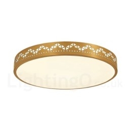 Lampada da soffitto rotonda in ottone puro, moderna, contemporanea, in stile nordico, con paralume in acrilico