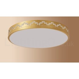 Lampada da soffitto rotonda in ottone puro, moderna, contemporanea, in stile nordico, con paralume in acrilico