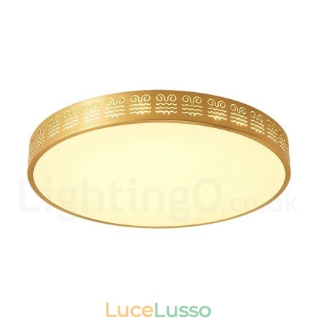 Lampada da soffitto rotonda in ottone puro, moderna, contemporanea, in stile nordico, con paralume in acrilico Lampada da soffitto rotonda in ottone puro, moderna, contemporanea, in stile nordico, con paralume in acrilico