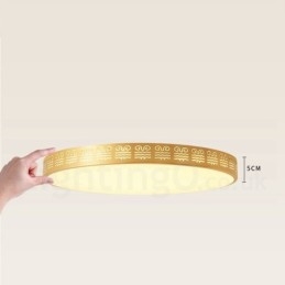 Lampada da soffitto rotonda in ottone puro, moderna, contemporanea, in stile nordico, con paralume in acrilico