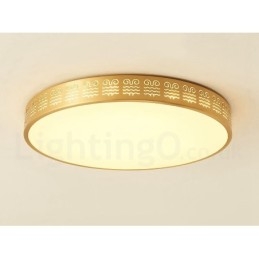 Lampada da soffitto rotonda in ottone puro, moderna, contemporanea, in stile nordico, con paralume in acrilico