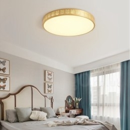 Lampada da soffitto rotonda in ottone puro, moderna, contemporanea, in stile nordico, con paralume in acrilico