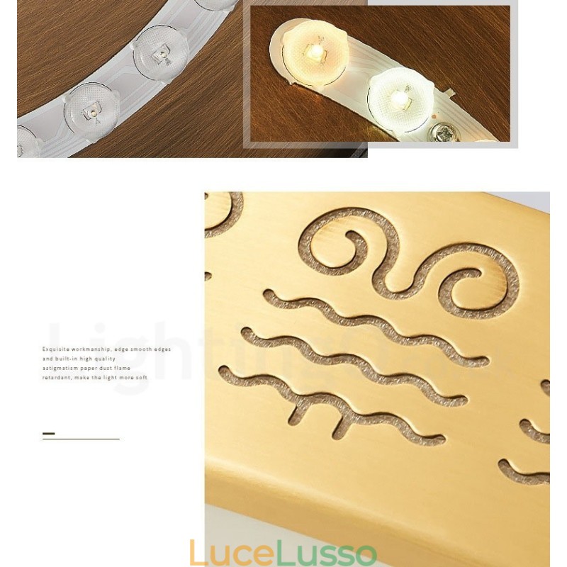 Lampada da soffitto rotonda in ottone puro, moderna, contemporanea, in stile nordico, con paralume in acrilico