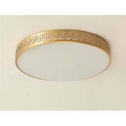 Lampada da soffitto rotonda in ottone puro, moderna, contemporanea, in stile nordico, con paralume in acrilico