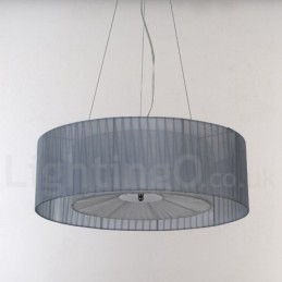 Lampada a sospensione moderna Drum 4 Light con paralume in tessuto