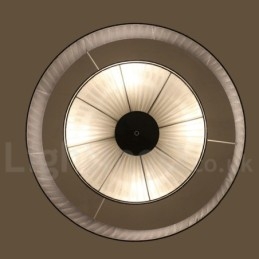 Lampada a sospensione moderna Drum 4 Light con paralume in tessuto