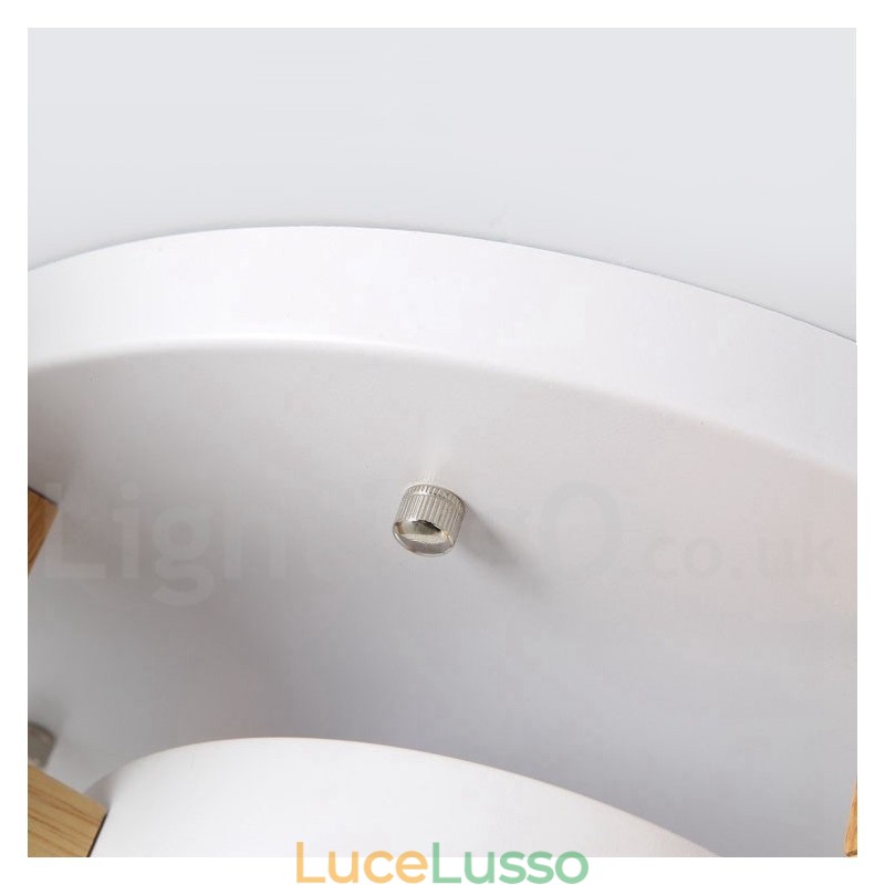 Lampadario in legno moderno contemporaneo in stile nordico con paralume in acrilico