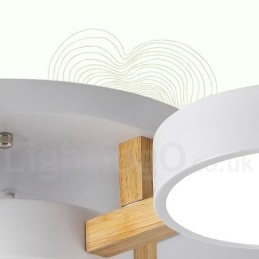 Lampadario in legno moderno contemporaneo in stile nordico con paralume in acrilico