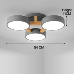 Lampadario in legno moderno contemporaneo in stile nordico con paralume in acrilico