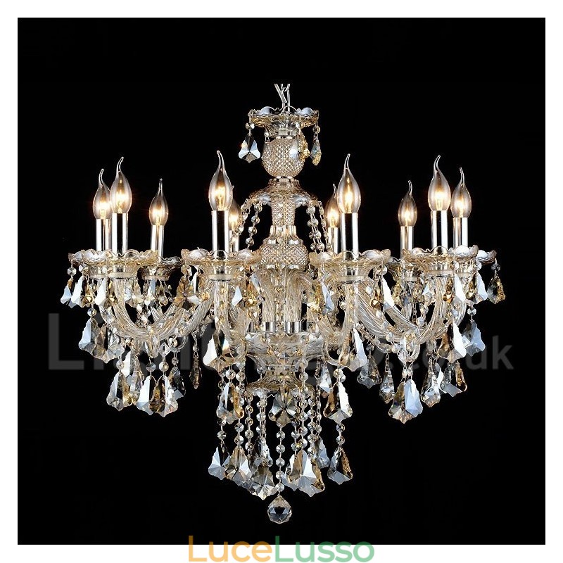 Lampadario moderno in cristallo K9 color cognac retrò