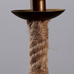 Lampadario retrò in corda di canapa con 1 lampada, stile country retrò