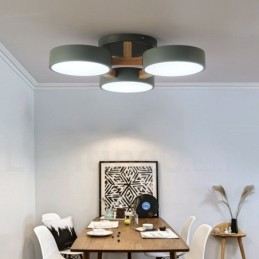 Lampadario in legno moderno contemporaneo in stile nordico con paralume in acrilico