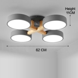 Lampadario in legno moderno contemporaneo in stile nordico con paralume in acrilico