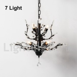 Lampadario in ferro dipinto di cristallo con lampada di illuminazione moderna in cristallo