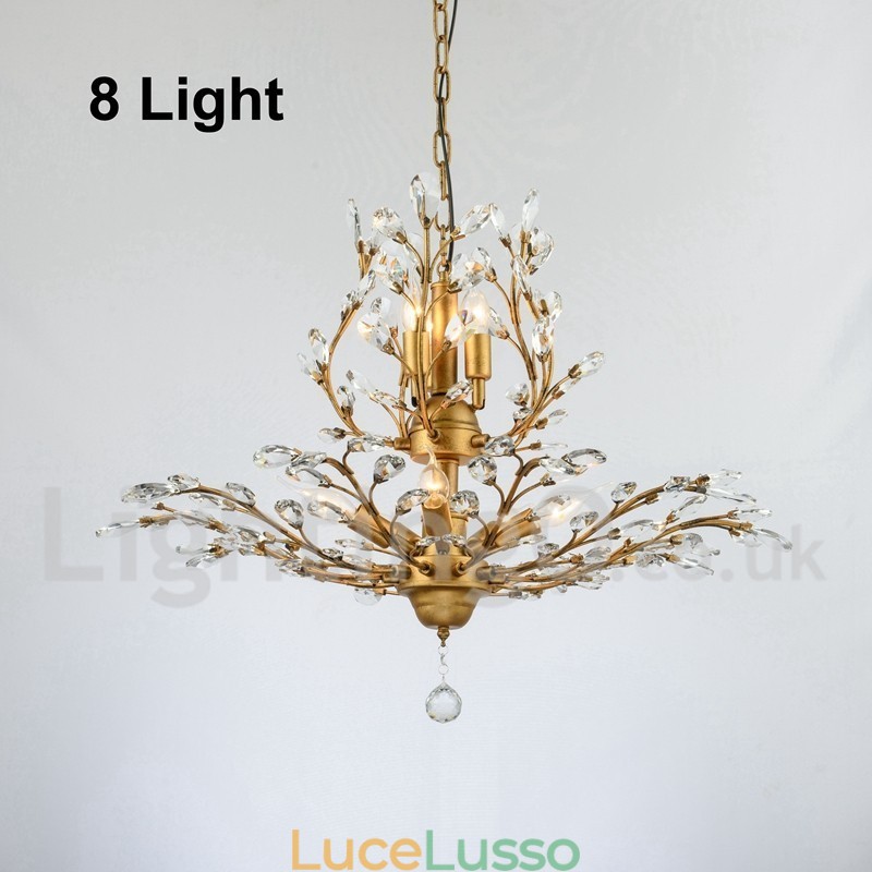 Lampadario in ferro dipinto di cristallo con lampada di illuminazione moderna in cristallo