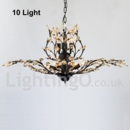 Lampadario in ferro dipinto di cristallo con lampada di illuminazione moderna in cristallo