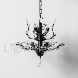 Lampadario in ferro dipinto di cristallo con lampada di illuminazione moderna in cristallo