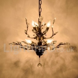 Lampadario in ferro dipinto di cristallo con lampada di illuminazione moderna in cristallo