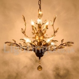 Lampadario in ferro dipinto di cristallo con lampada di illuminazione moderna in cristallo
