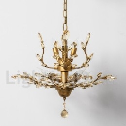 Lampadario in ferro dipinto di cristallo con lampada di illuminazione moderna in cristallo