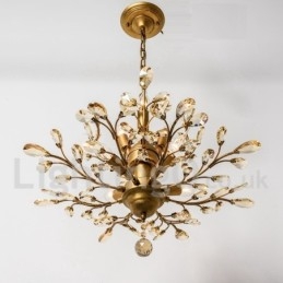 Lampadario in ferro dipinto di cristallo con lampada di illuminazione moderna in cristallo