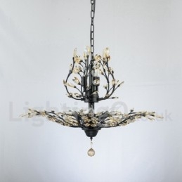 Lampadario in ferro dipinto di cristallo con lampada di illuminazione moderna in cristallo