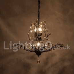 Lampadario in ferro dipinto di cristallo con lampada di illuminazione moderna in cristallo
