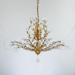 Lampadario in ferro dipinto di cristallo con lampada di illuminazione moderna in cristallo