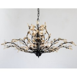 Lampadario in ferro dipinto di cristallo con lampada di illuminazione moderna in cristallo