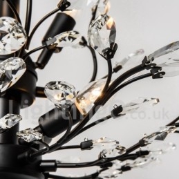Lampadario in ferro dipinto di cristallo con lampada di illuminazione moderna in cristallo