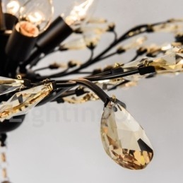 Lampadario in ferro dipinto di cristallo con lampada di illuminazione moderna in cristallo