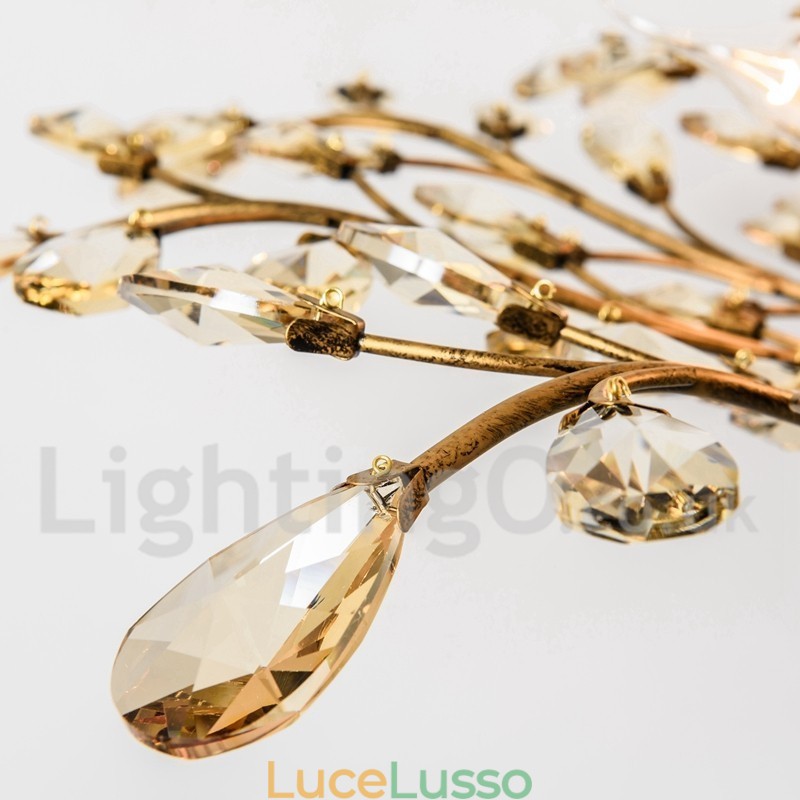 Lampadario in ferro dipinto di cristallo con lampada di illuminazione moderna in cristallo