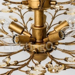 Lampadario in ferro dipinto di cristallo con lampada di illuminazione moderna in cristallo