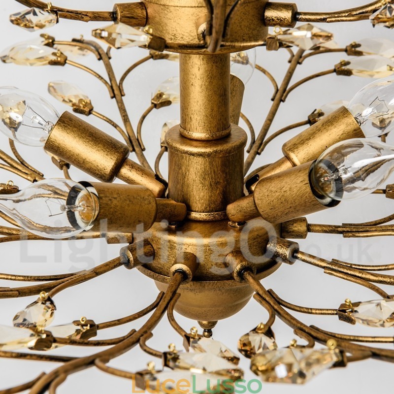 Lampadario in ferro dipinto di cristallo con lampada di illuminazione moderna in cristallo