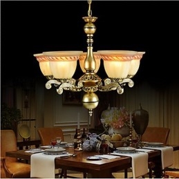 Lampadario cinque luci bronzo europeo retrò classico