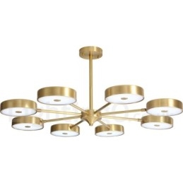 Lampadario girevole rustico in ottone puro con paralumi in acrilico