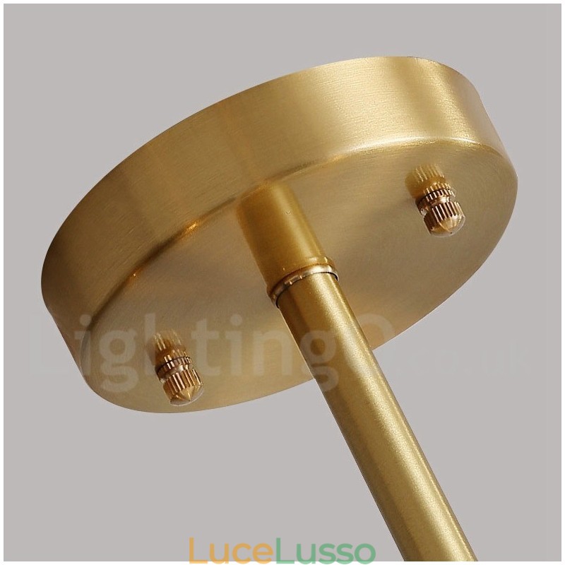 Lampadario girevole rustico in ottone puro con paralumi in acrilico