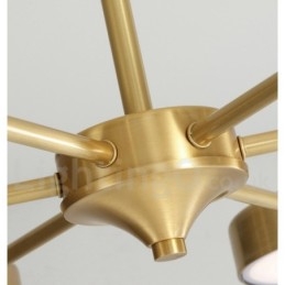 Lampadario girevole rustico in ottone puro con paralumi in acrilico