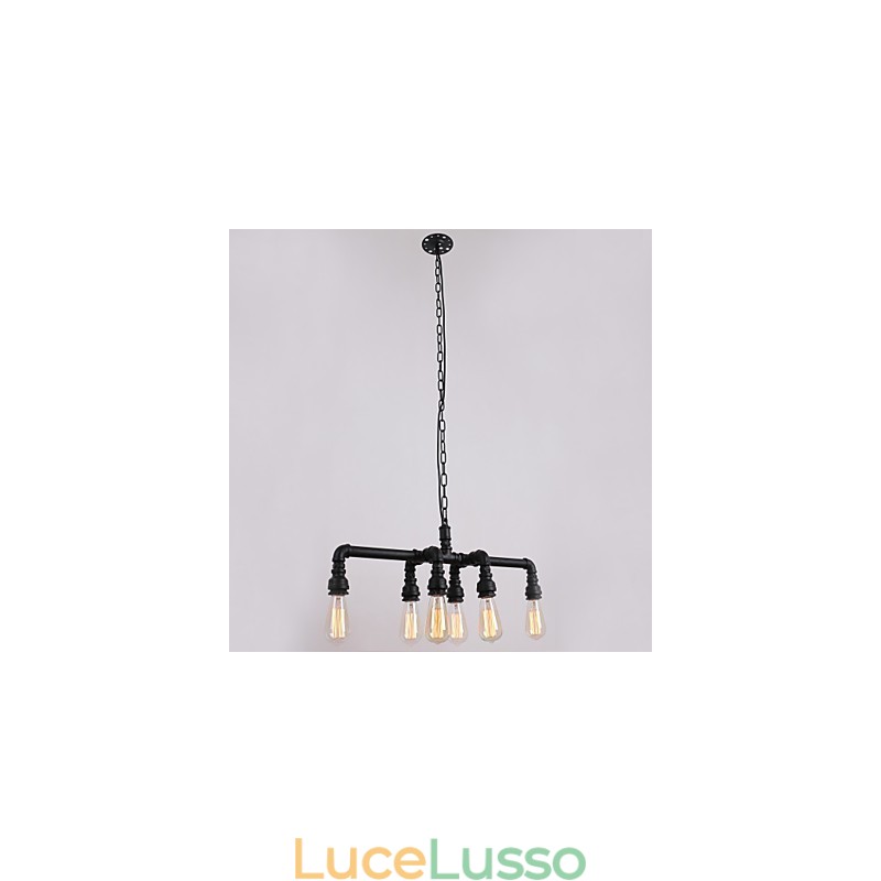 Ciondolo dipinto a 6 luci con placcatura retrò in tubo d'acqua