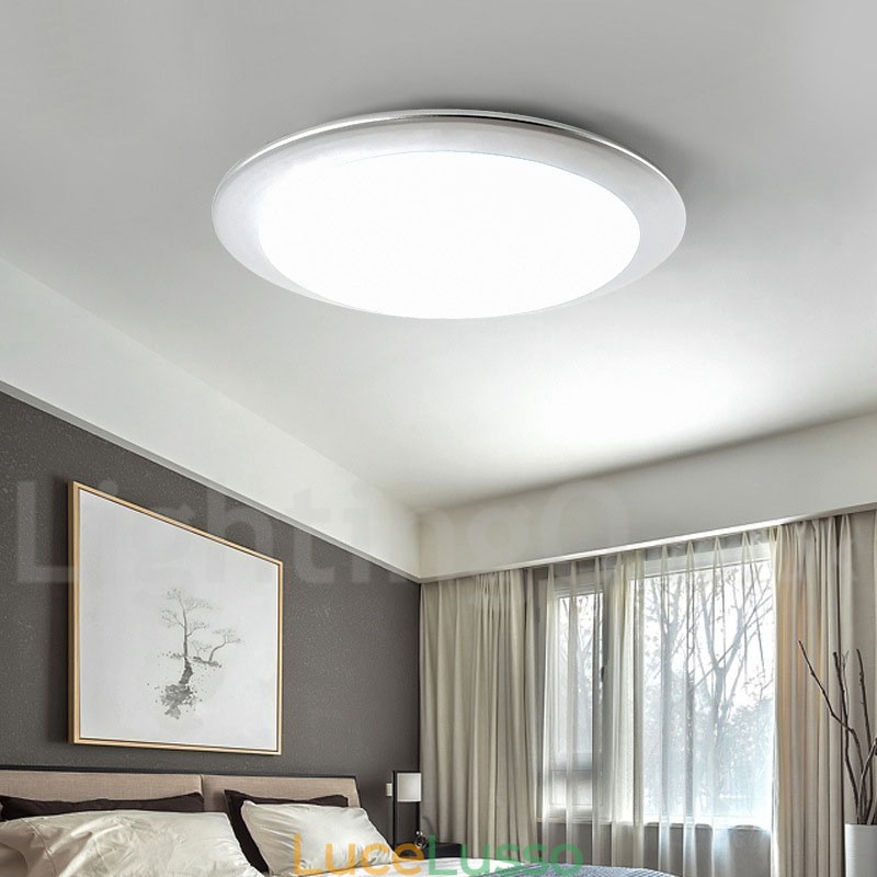 Plafoniere da soffitto moderne e contemporanee in stile nordico, super sottili, spesse 4 cm, dimmerabili, con paralume in acrilico e telecomando, utilizzabili anche come applique