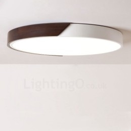 Retro noce color legno ultra sottile rotondo dimmerabile montaggio a filo soffitto luci con paralume in acrilico può essere utilizzato anche come luce da parete