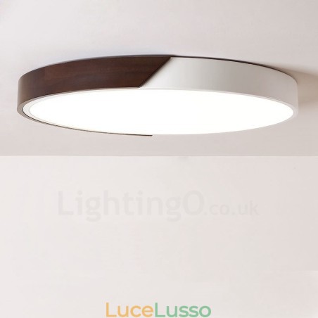 Retro noce color legno ultra sottile rotondo dimmerabile montaggio a filo soffitto luci con paralume in acrilico può essere utilizzato anche come luce da parete Retro noce color legno ultra sottile rotondo dimmerabile montaggio a filo soffitto luci con paralume in acrilico può essere utilizzato anche come luce da parete